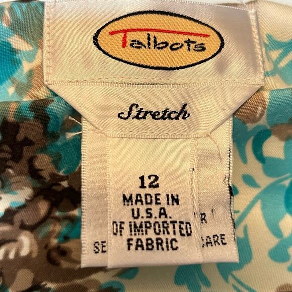 Talbots Silk Blend Skirt Size 12 Vintage Knee Length Office Career Party Brunch - Picture 3 of 4